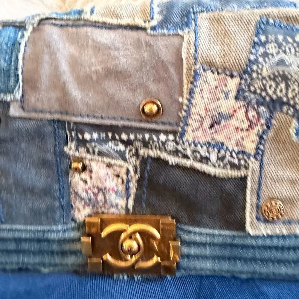 Chanel Boy Chain Shoulder Bag Blue